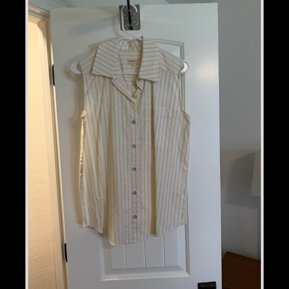 DONNI. The Pop Sleeveless Shirt in Corn Stripe | Size S - Picture 5 of 7